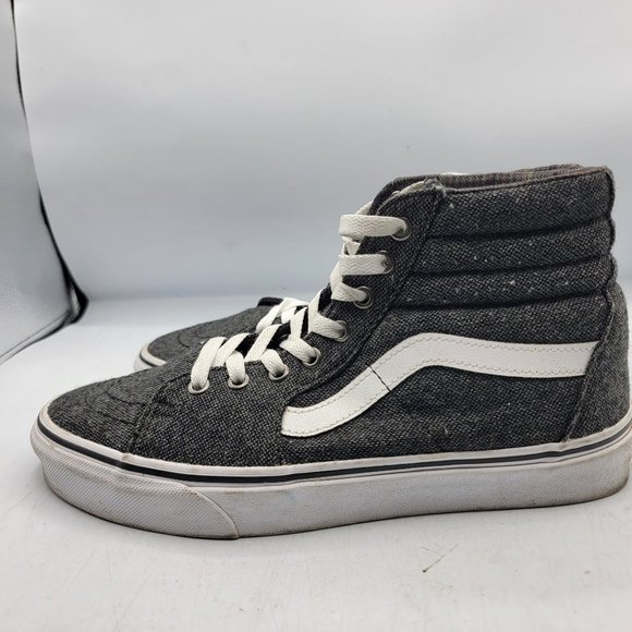 VANS Sk8 Hi Mens 8.5 Tweed Black True White Sneaker Shoes High Tops Athletic main image 12